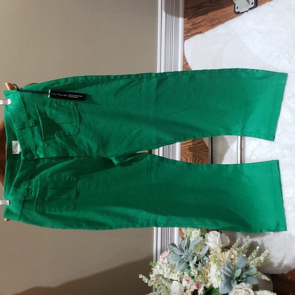 Nicole Miller Green Wide Leg Pants - Picture 4 of 11